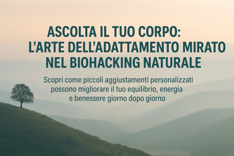 Ascolta il tuo corpo: l’arte dell’adattamento mirato nel bio-hacking naturale